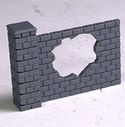 Concrete Block Wall straight sections with hole (2)